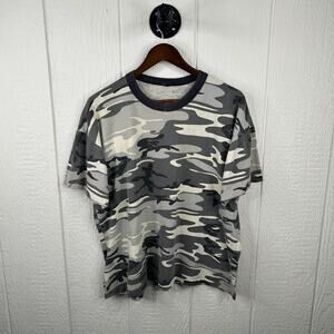 Vintage 90's Winter Army Camo Streetwear Tee Size Large